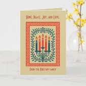 Advent Candelabra Stylized Nordic Christmas Nature Kaart (Gele Bloem)