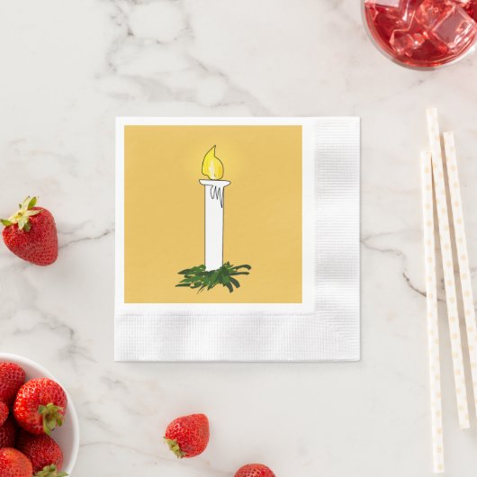 Advent Candle Dark Yellow Coined Cocktail Paper Servet (Insitu)