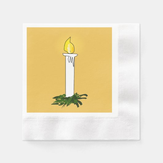 Advent Candle Dark Yellow Coined Cocktail Paper Servet (Voorkant)