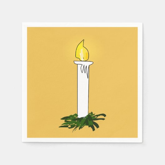 Advent Candle Dark Yellow Standard Cocktail Servetten (Voorkant)