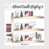 Advent Candle Display 3 verwijderbare vinyl Sticke Sticker (Vel)