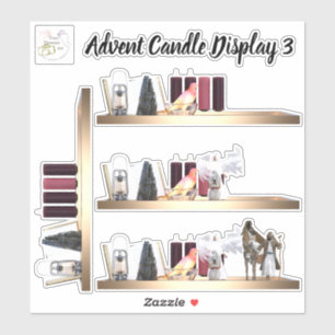 Advent Candle Display 3 verwijderbare vinyl Sticke Sticker