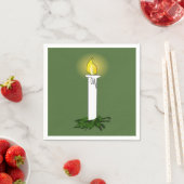 Advent Candle Green Standard-cocktailpaper Napkin Servetten (Insitu)