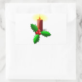 Advent Candle met Holly Rechthoekige Sticker (Tas)