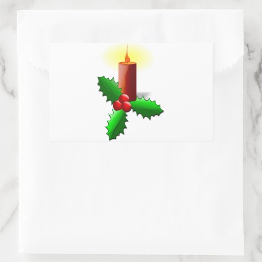 Advent Candle met Holly Rechthoekige Sticker (Tas)