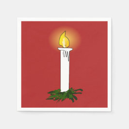 Advent Candle Red Standard Cocktail Paper Napkin Servetten
