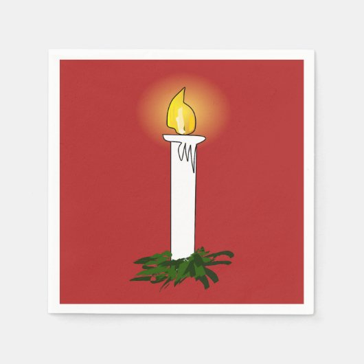 Advent Candle Red Standard Cocktail Paper Napkin Servetten (Voorkant)