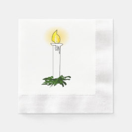 Advent Candle White Coined Cocktail Papier servet