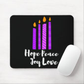 Advent Evergreen Wreath Candles Hope Peace Joy Lov Muismat (Met muis)