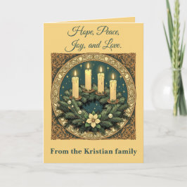 Advent Hoop, Vrede, Vreugde, en Liefde Art Nouveau Kaart