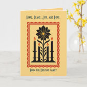 Advent Hoop, Vrede, Vreugde, en Liefde Gestileerd Kaart (Gele Bloem)
