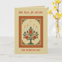 Advent Kandelaber Gestileerde Nordic Kerst Floral Kaart