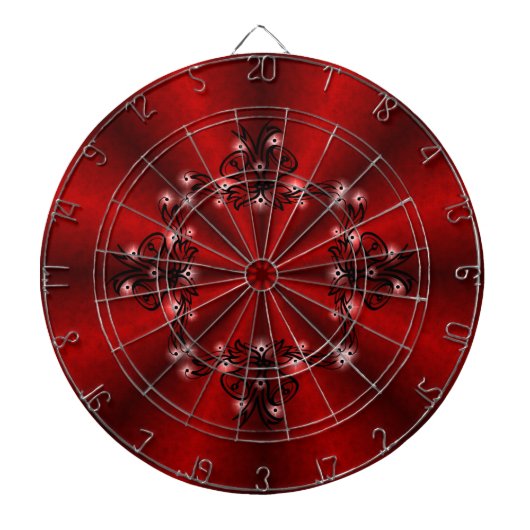 Advent, kerstArtdeco op rode regenboog Dartbord (Voorkant)