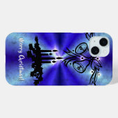 Advent, kerstartik op blauwe groene regenboog Case-Mate iPhone case (Achterkant (horizontaal))