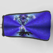 Advent, kerstartik op blauwe groene regenboog golfheadcover (Voorkant)