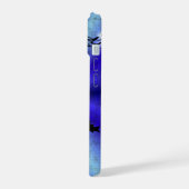 Advent, kerstartik op blauwe groene regenboog iPhone 15 case (Linkerkant)