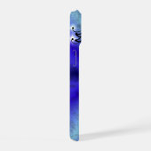 Advent, kerstartik op blauwe groene regenboog iPhone 15 case (Rechterkant)