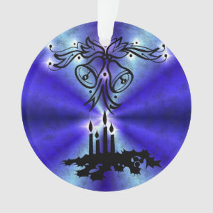 Advent, kerstartik op blauwe groene regenboog ornament