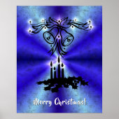 Advent, kerstartik op blauwe groene regenboog poster (Voorkant)