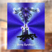 Advent, kerstartik op blauwe groene regenboog raamsticker (Vel 2)