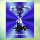 Advent, kerstartik op blauwe groene regenboog raamsticker (Vel 3)