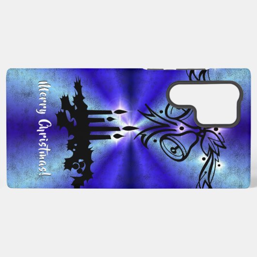 Advent, kerstartik op blauwe groene regenboog samsung galaxy hoesje (Achterkant horizontaal)