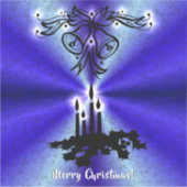 Advent, kerstartik op blauwe groene regenboog sticker (Voorkant)