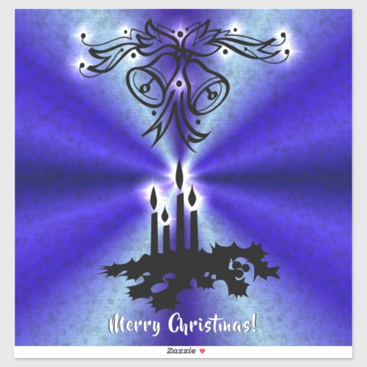 Advent, kerstartik op blauwe groene regenboog sticker (Vel)