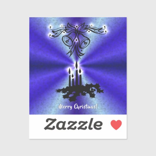 Advent, kerstartik op blauwe groene regenboog sticker (Vel)