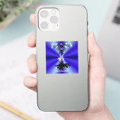 Advent, kerstartik op blauwe groene regenboog sticker (Telefoon)