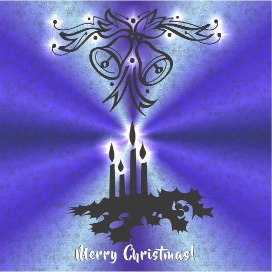 Advent, kerstartik op blauwe groene regenboog sticker (Voorkant)