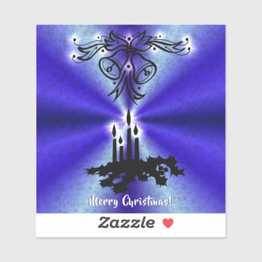 Advent, kerstartik op blauwe groene regenboog sticker (Vel)