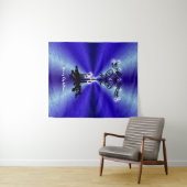 Advent, kerstartik op blauwe groene regenboog wandkleed (In Situ (horizontaal))