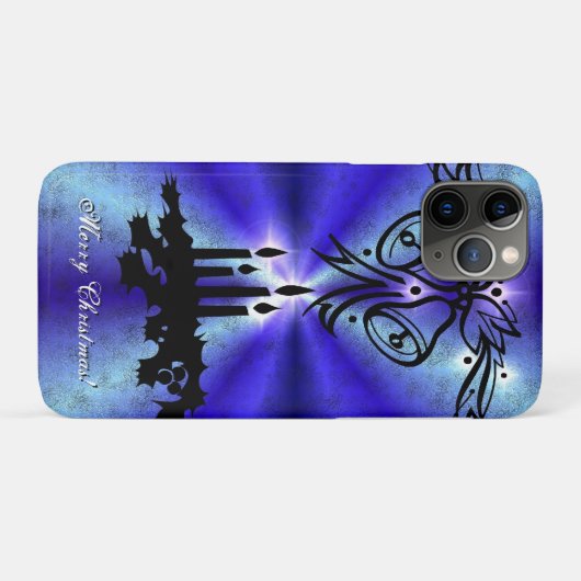 Advent, kerstboomschildering op blauwe groene rege Case-Mate iPhone case (Achterkant (horizontaal))