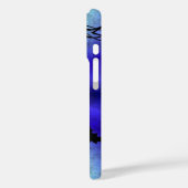 Advent, kerstboomschildering op blauwe groene rege Case-Mate iPhone case (Achterkant / Links)