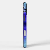 Advent, kerstboomschildering op blauwe groene rege Case-Mate iPhone case (Achterkant / Rechts)