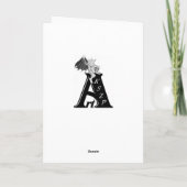 Advent, kerstboomschildering op blauwe groene rege feestdagen kaart (Achterkant)