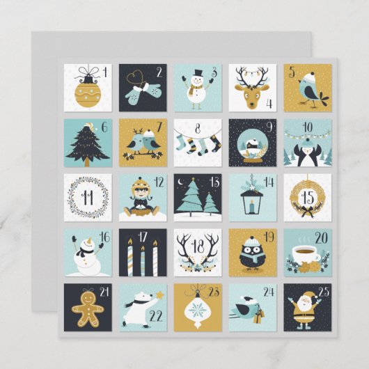 Advent kerstKaart Personaliseren Bedankkaart (Voorkant / Achterkant)