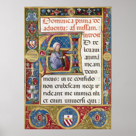 Advent Kerstliturgy Medieval Manuscript Poster (Voorkant)