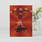 Advent, Kerstmagie op Rood Feestdagenkaart (Staand voorkant)