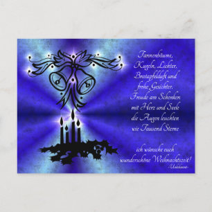 Advent, Kerstmis, gedicht in het Duits Feestdagenkaart