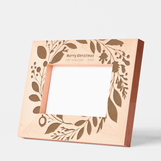 Advent krans gebladerte vrolijk kerstgezin gegraveerde lijstjes (Links)