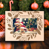 Advent krans gebladerte vrolijk kerstgezin gegraveerde lijstjes