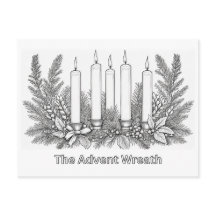 Advent Krans & Kaarsen naar Kleur Kleuren Afbeeldi