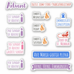 Advent Planner Stickers katholieke Latijnse Massa