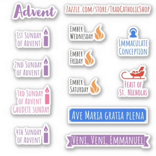 Advent Planner Stickers katholieke Latijnse Massa (Voorkant)