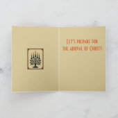 Advent Stylized Candelabra Nordic Christmas  Kaart (Binnen)