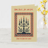 Advent Stylized Candelabra Nordic Christmas With K Kaart (Gele Bloem)