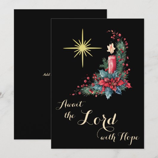 Advent Wacht op de Heer met Hoop Kerstster Feestdagenkaart (Voorkant / Achterkant)