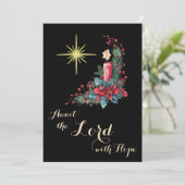 Advent Wacht op de Heer met Hoop Kerstster Feestdagenkaart (Staand voorkant)